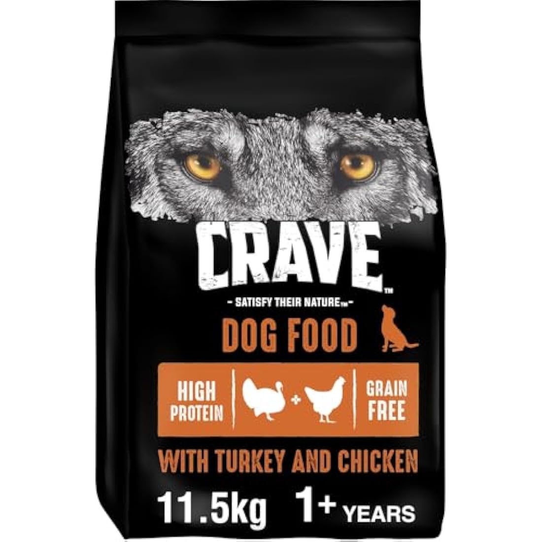 Crave Grain-Free Adult Dry Dog Food – High Protein Turkey & Chicken 11.5kg