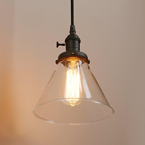 Industrial 3-Light Glass Pendant Chandelier – Black Metal