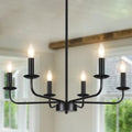 Jolof Store 6-Arm Black Chandelier – Modern Industrial Pendant Ceiling Light