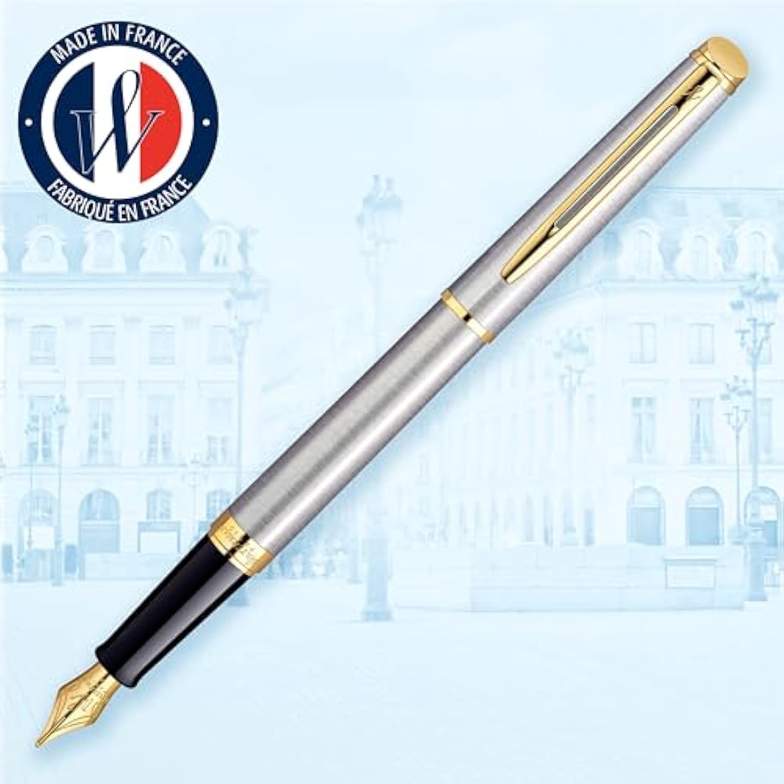 Waterman Hémisphère Fountain Pen | Stainless Steel & 23k Gold Trim