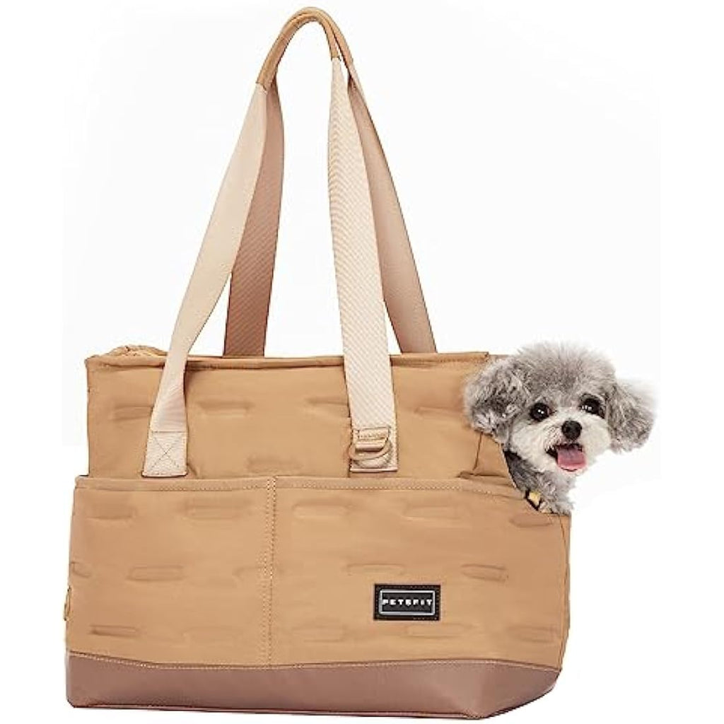 Petsfit Soft-Sided Dog Carrier Bag | Warm Pet Tote with TPU Bottom - Khaki