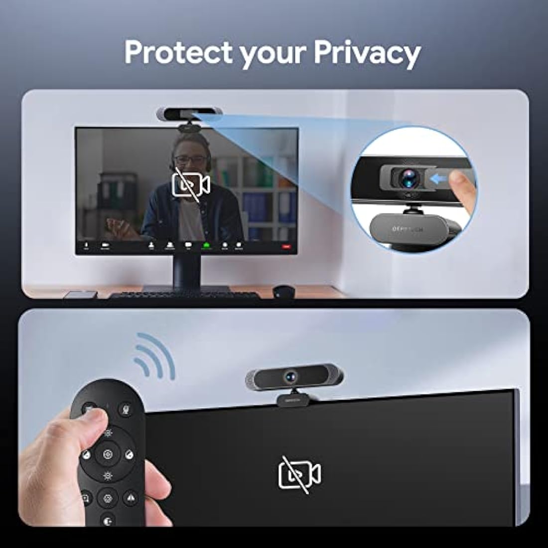 DEPSTECH 4K Webcam – Sony Sensor Streaming Camera with Remote & Zoom