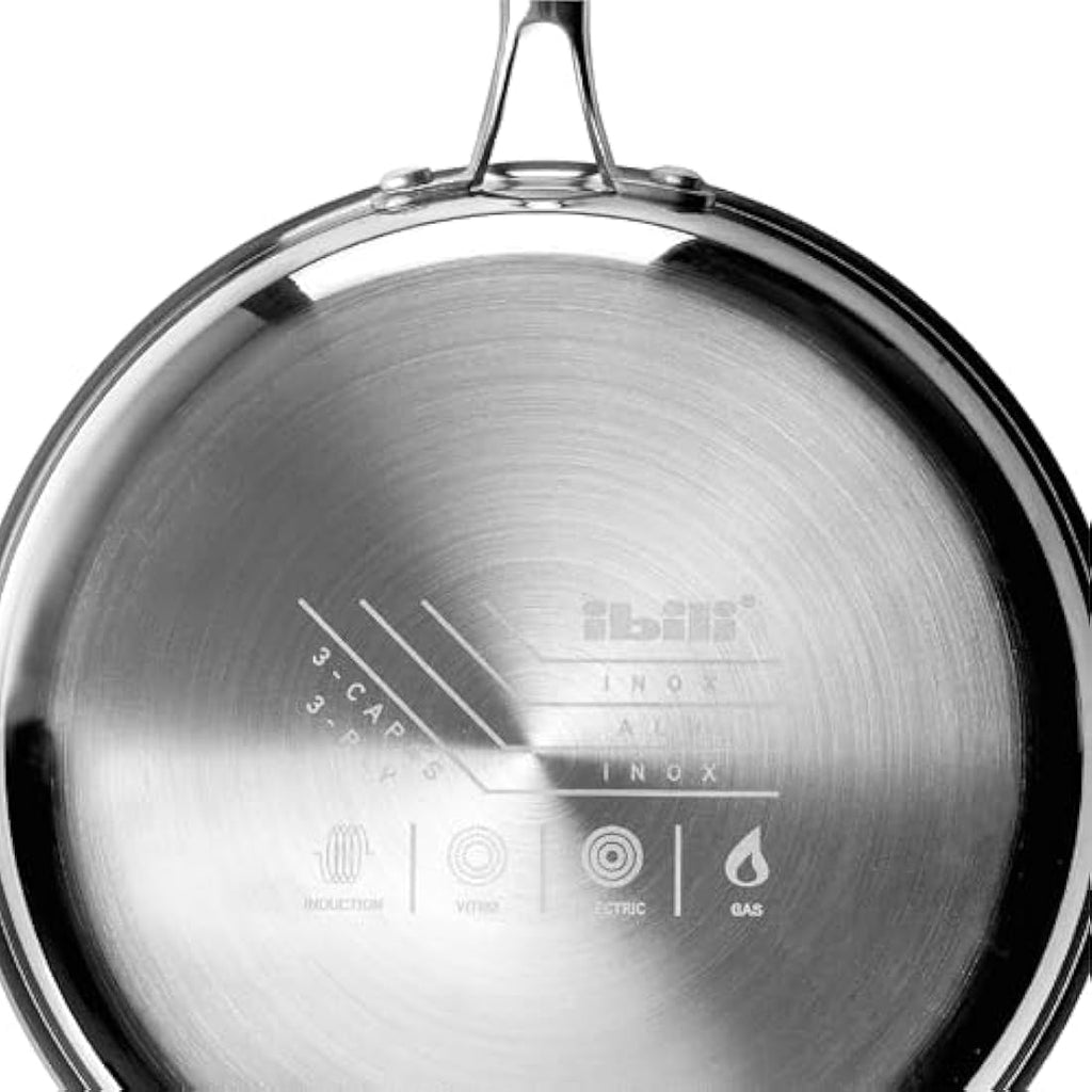 IBILI Triply Natural Stainless Steel Non-Stick Frying Pan, 28 cm