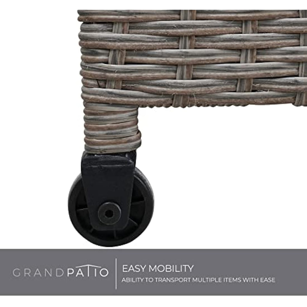 Grand Patio 480L Outdoor Deck Box – Weatherproof Resin Wicker Storage