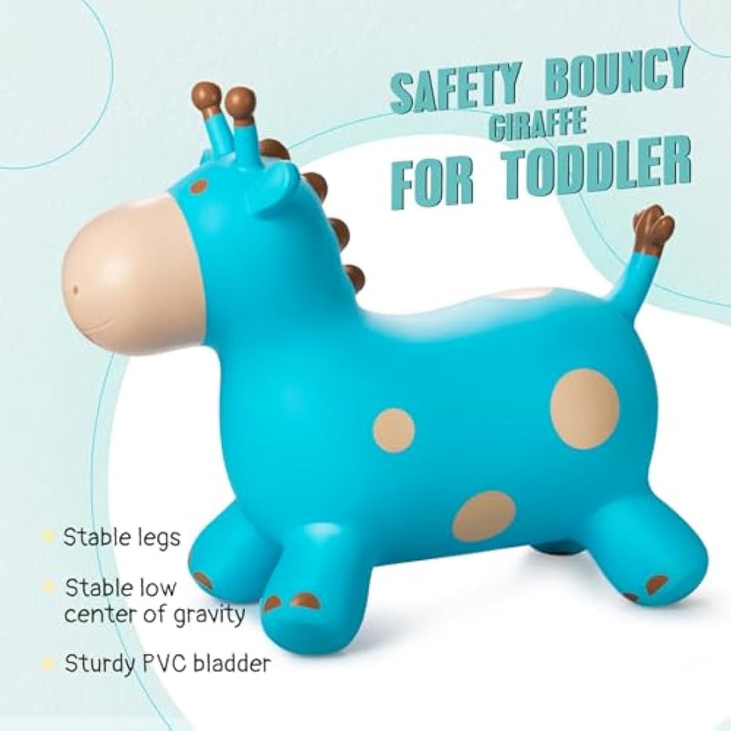 U&C Planet Inflatable Giraffe Hopper – Bouncy Ride-on Toy for Toddlers