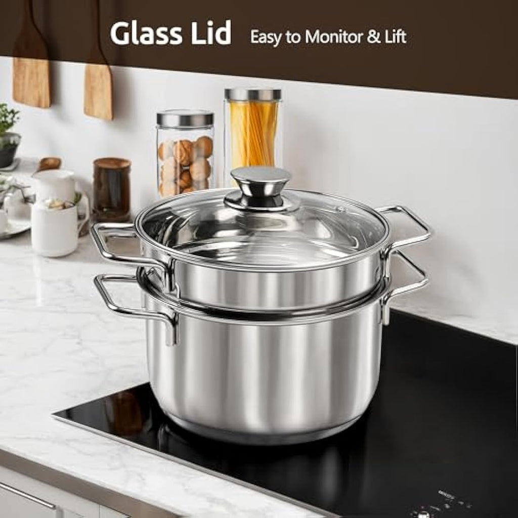 HUIKAILI 14-Piece Stainless Steel Cookware Set | Induction & Oven Safe