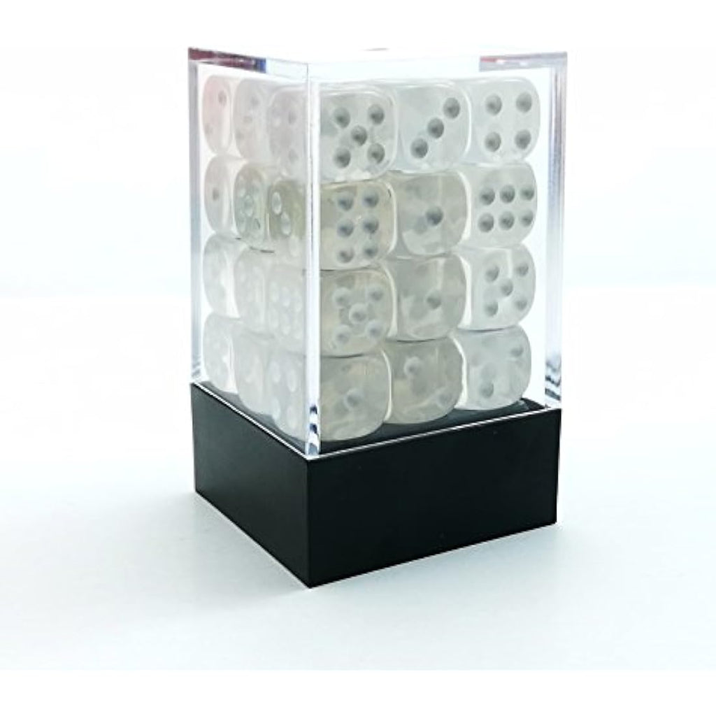 Bescon 12mm Translucent White D6 Dice Set | 36 Piece Block of Dice