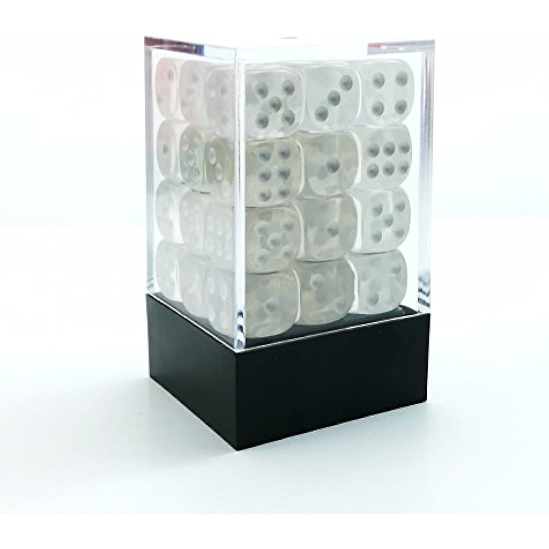 Bescon 12mm Translucent White D6 Dice Set | 36 Piece Block of Dice
