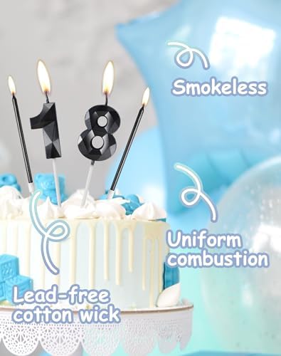 70th Birthday Candles – Black and Gold Number 70 Cake Topper