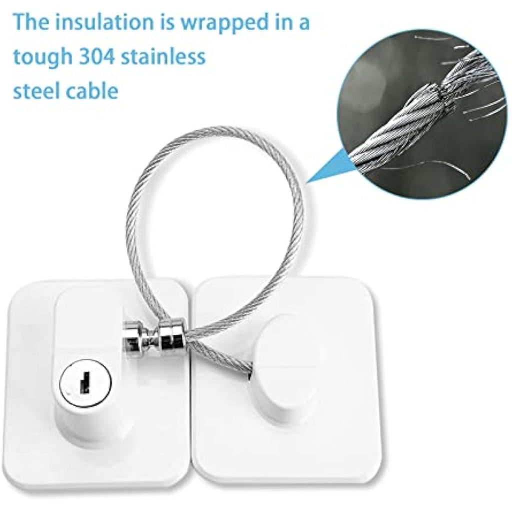 Jolof Store Refrigerator Door Locks | 2-Pack White Child Safety Latches