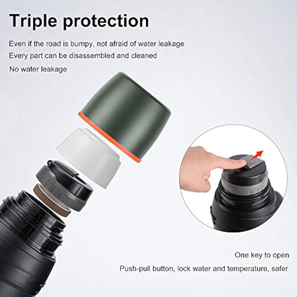 LOKPESCO 2L Stainless Steel Vacuum Insulated Flask with 2 Cups