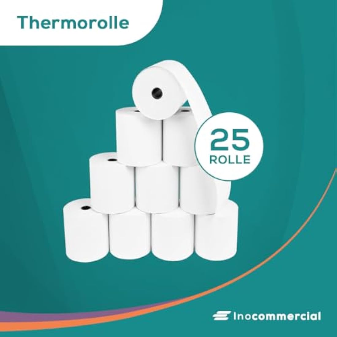 Inoverse Thermal Rolls 57x60x12mm | 50m BPA-Free Till Paper - 25 Pack
