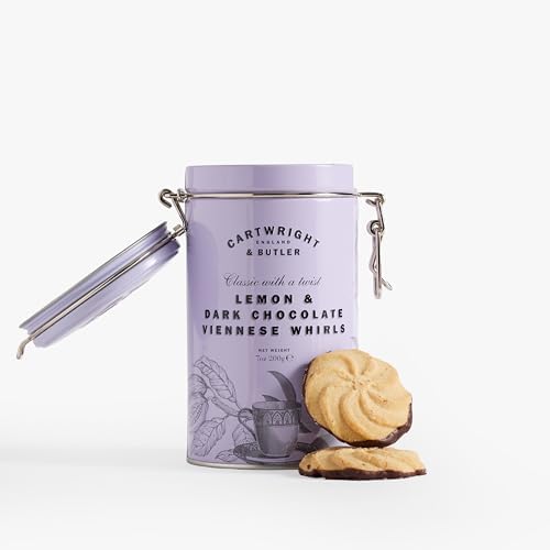 Cartwright & Butler Lemon & Dark Chocolate Viennese Whirls Tin - 200g