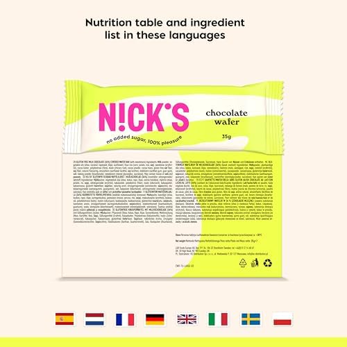 NICKS Chocolate Wafer Bars – Low Carb & Gluten Free Multipack (24x35g)