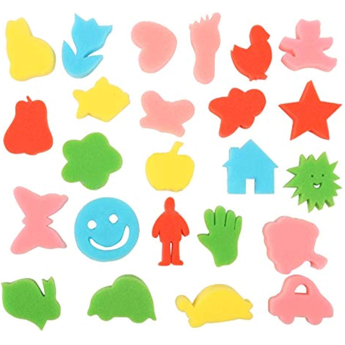 60-Piece Kids Sponge Painting Kit with Waterproof Apron