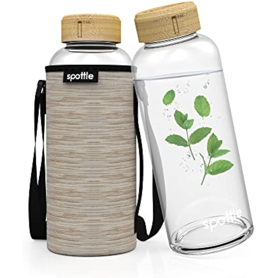 spottle 1.5L Borosilicate Glass Water Bottle with Neoprene Sleeve