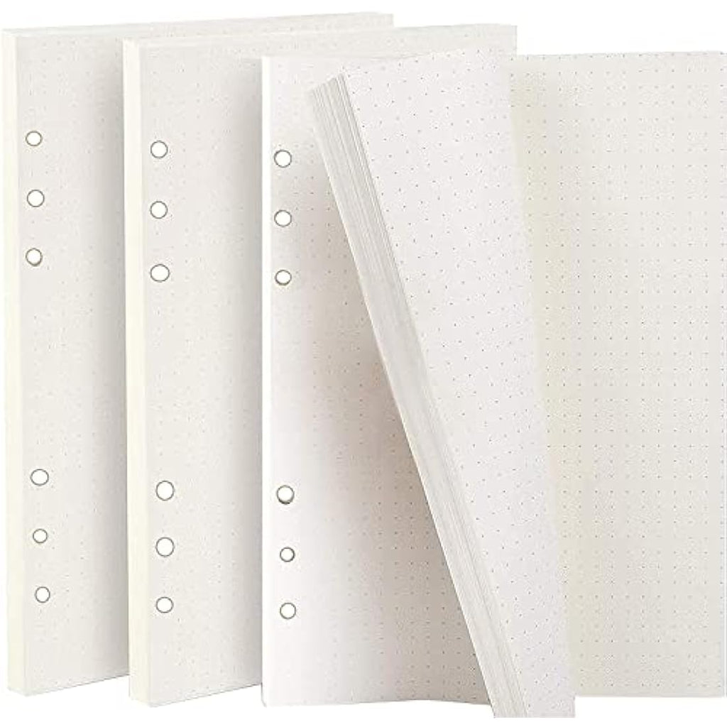 Jolof Store A5 Dotted Planner Refill Paper | 6-Hole Binder Inserts, 135 Sheets
