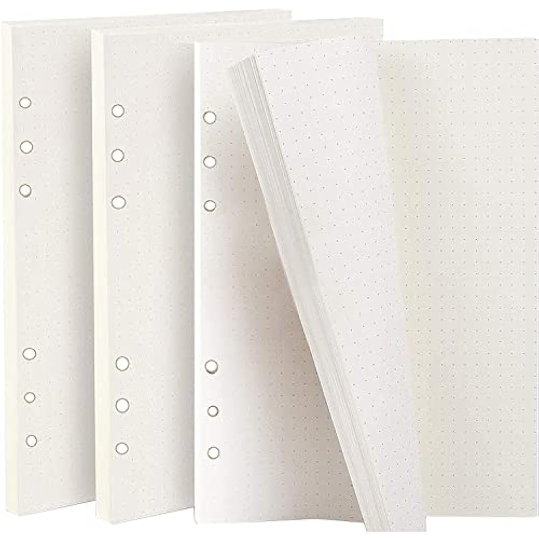 Jolof Store A5 Dotted Planner Refill Paper | 6-Hole Binder Inserts, 135 Sheets