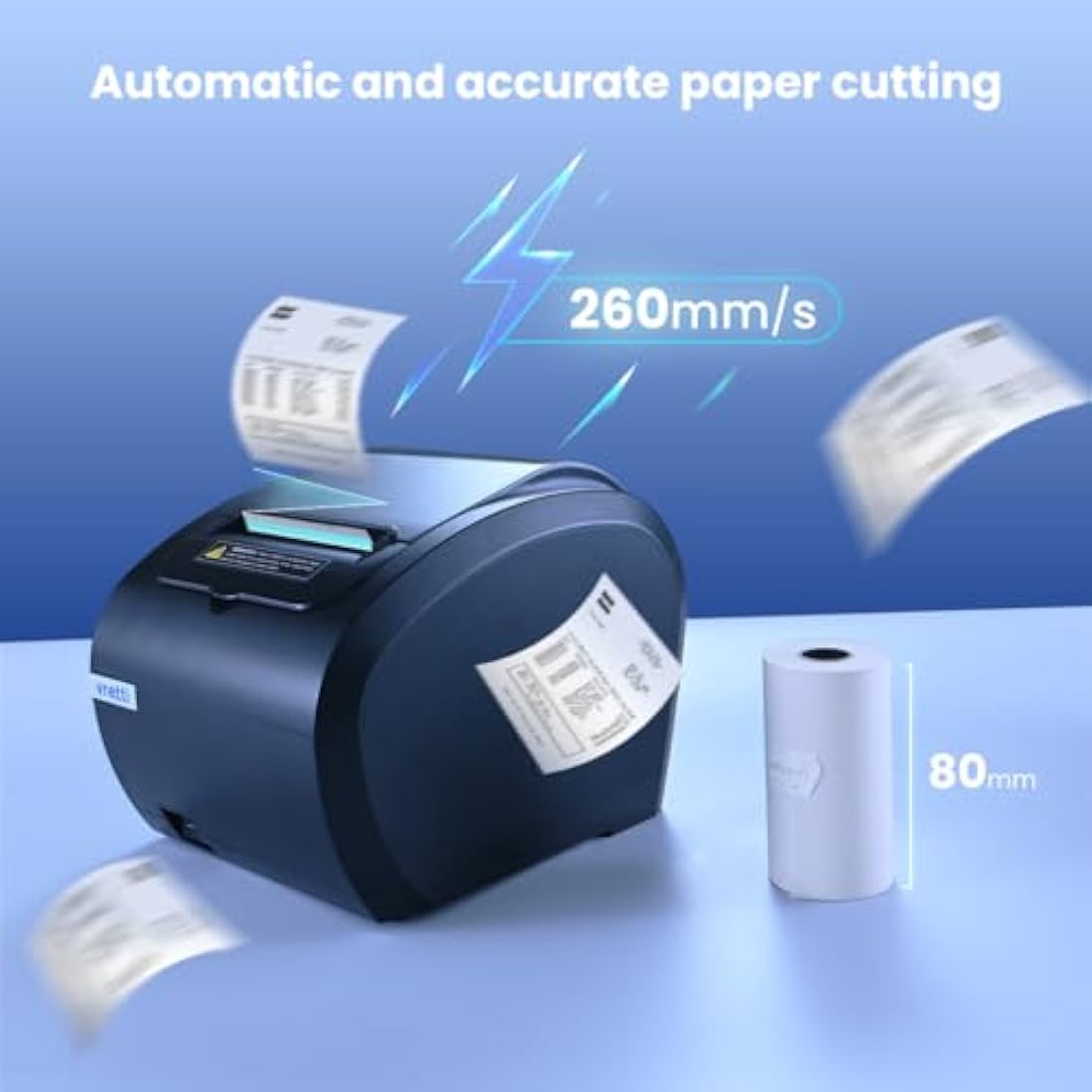 vretti Thermal Receipt Printer – 200mm/s POS Ticket Printer with USB LAN