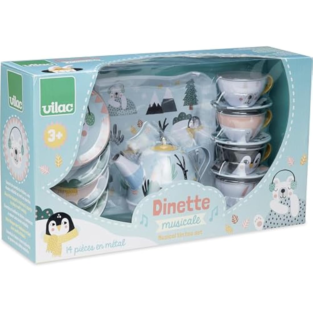 Vilac Musical Metal Tin Tea Set | Michelle Carlslund Iceland Theme