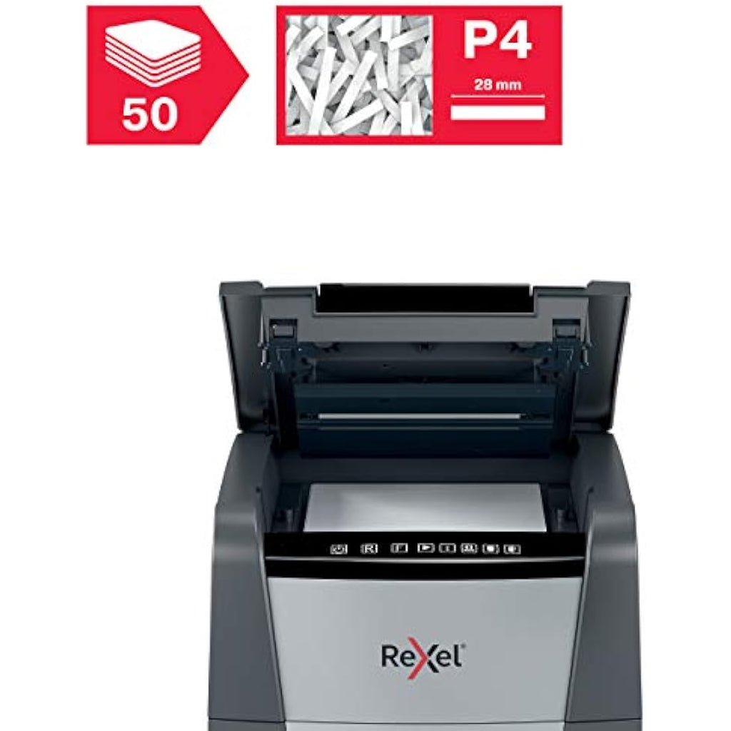 Rexel Optimum Auto Feed+ 50X Cross Cut Paper Shredder | 20L Bin