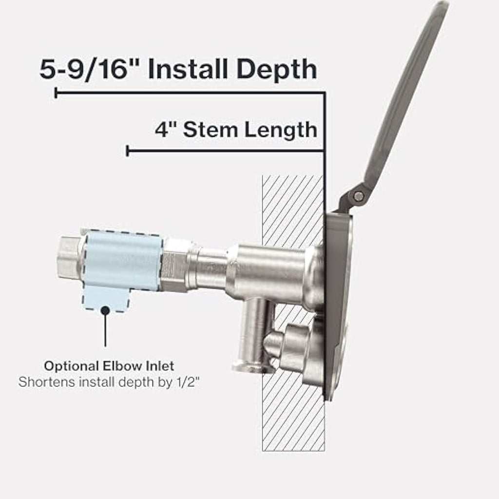 Aquor Wall Hydrant V2+ | 4 Inch Frost-Free Outdoor Garden Faucet