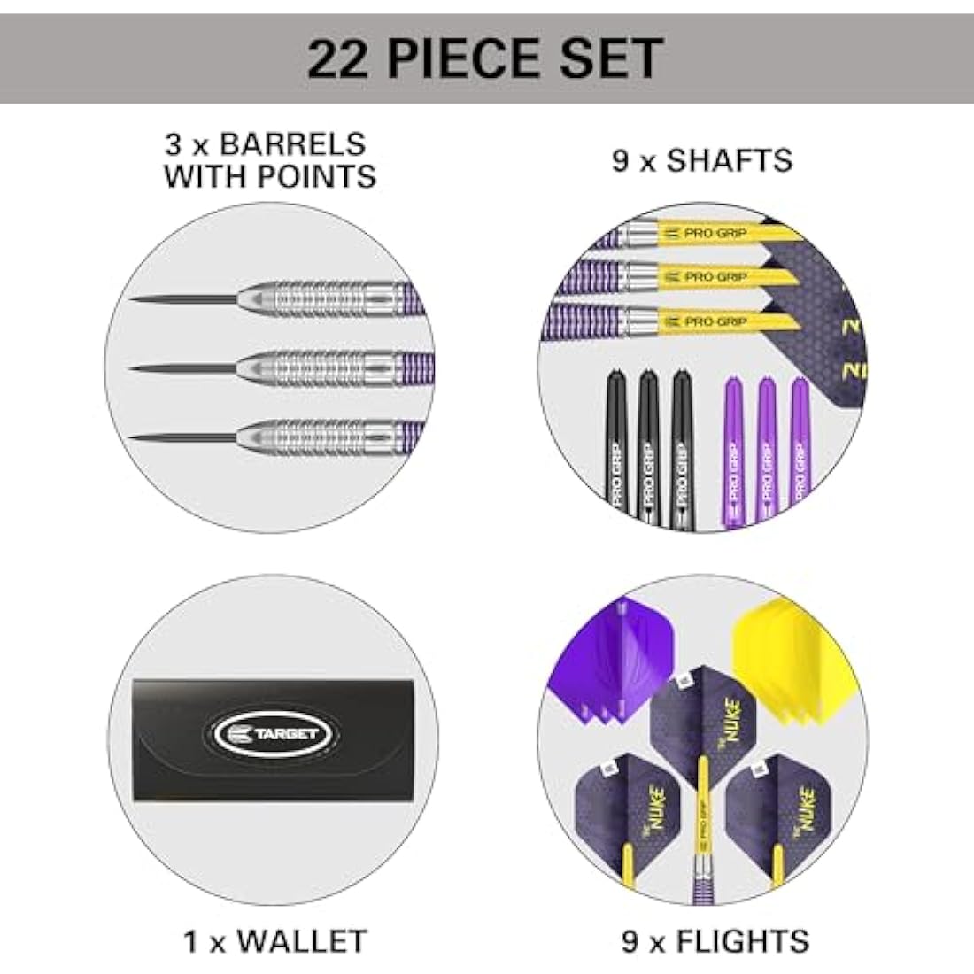 Target Darts Luke Littler Steel Tip Brass Dart Set – 85-Piece Nuke Edition