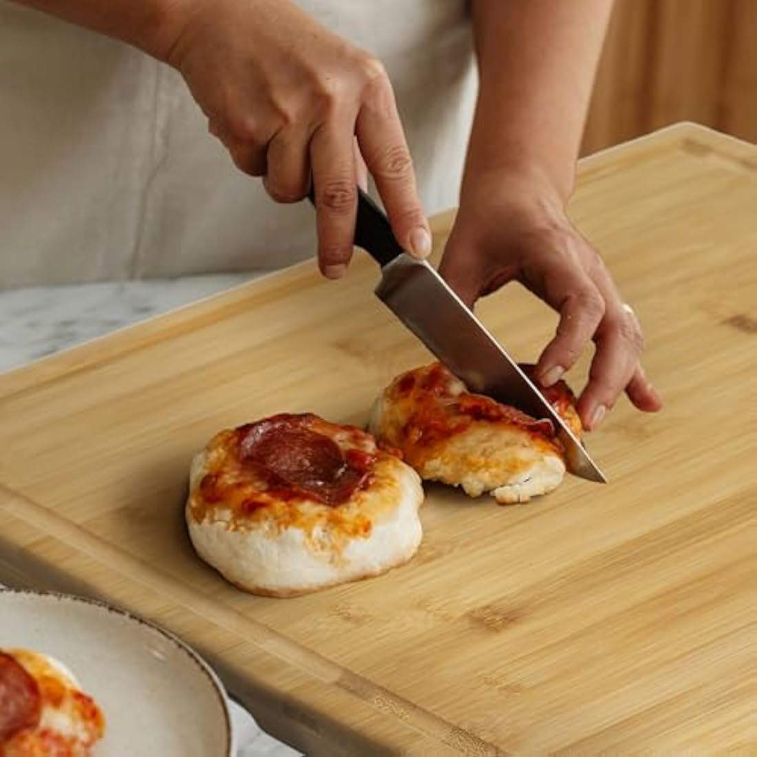 XL Bamboo Cutting Board – 50cm Butcher Block with Juice Groove