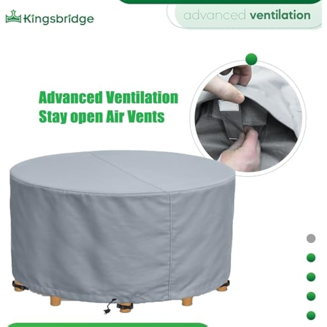 Kingsbridge Round Garden Table Cover | 150cm Waterproof 600D Heavy Duty