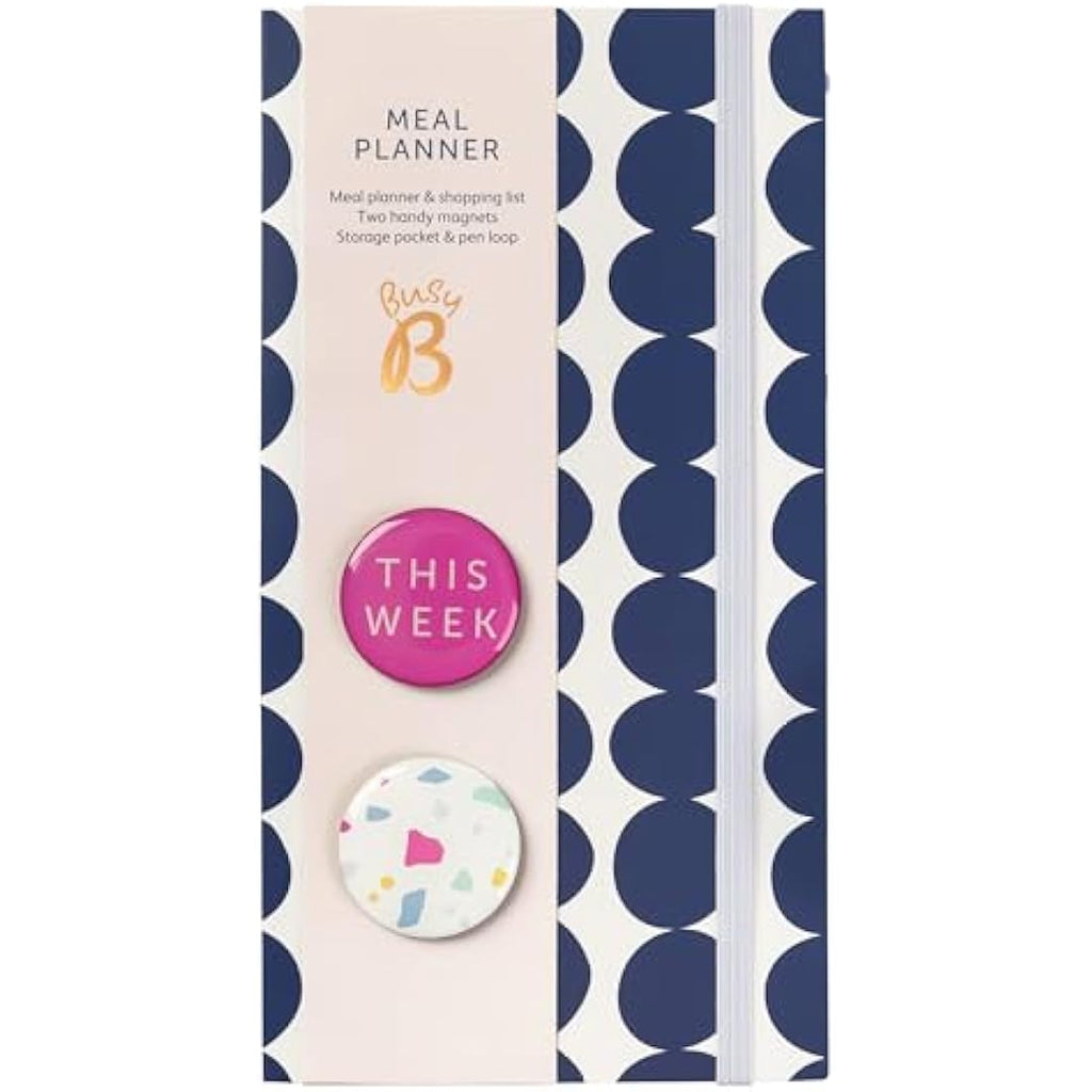Busy B Navy Spot Weekly Meal Planner | Magnetic Kitchen Shopping List