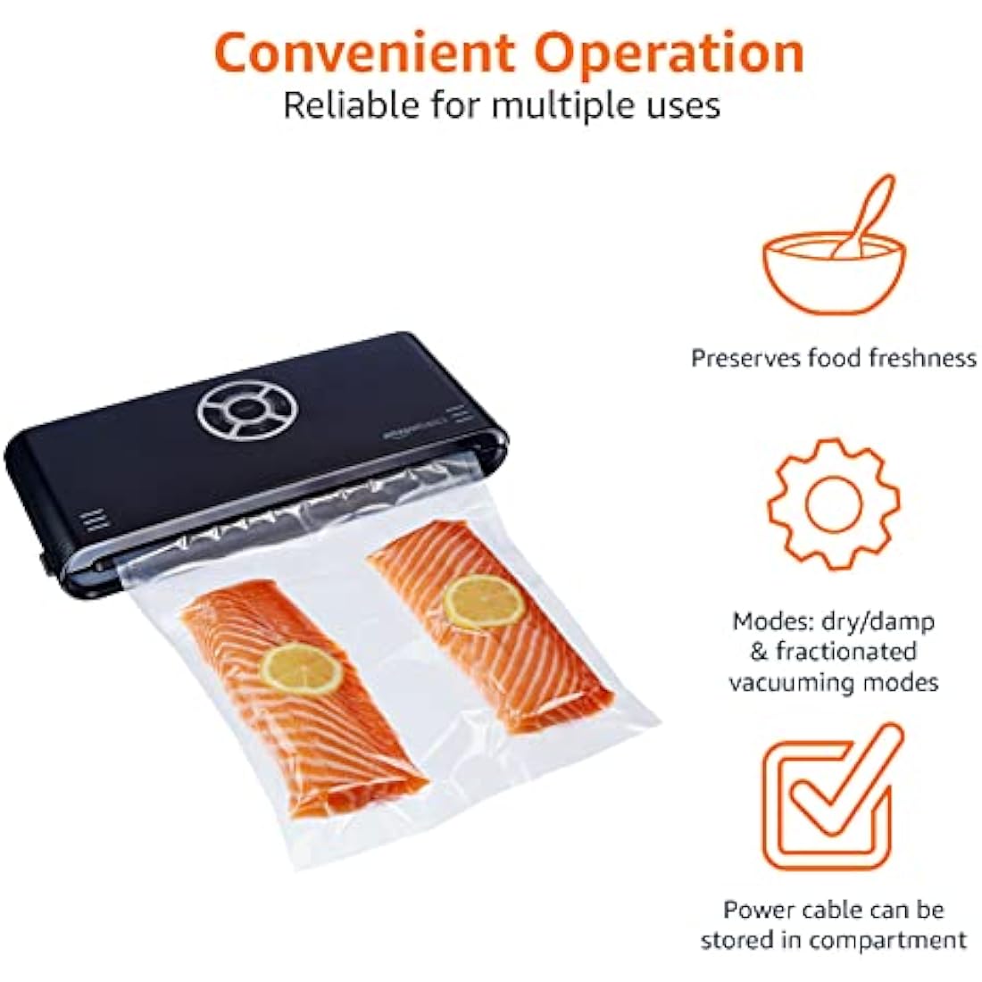 Jolof Store Vacuum Sealer Machine for Sous Vide – 30cm Seam, Black