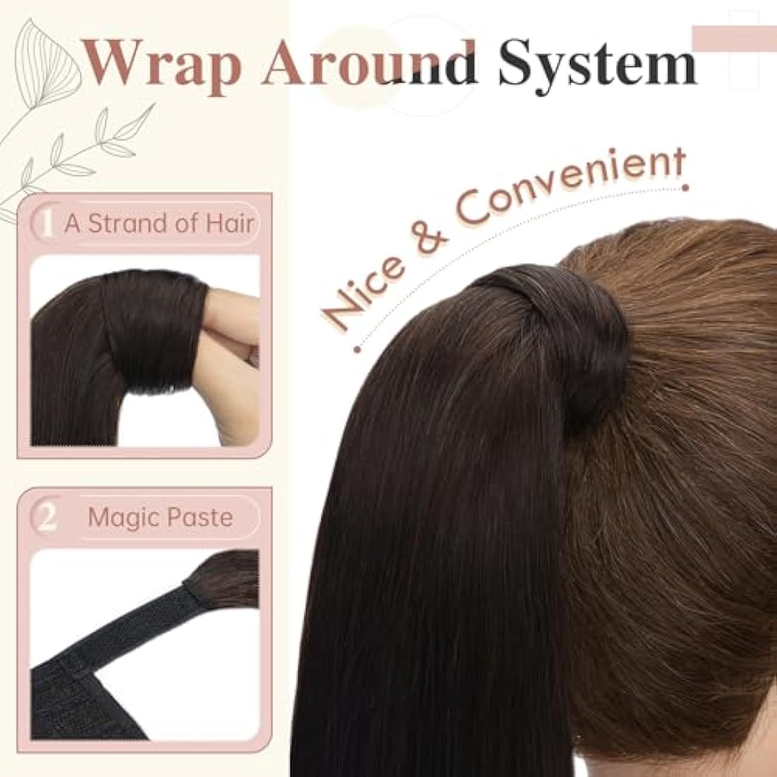 Elailite Remy Human Hair Ponytail Extension | Wrap Around – 14 Inch
