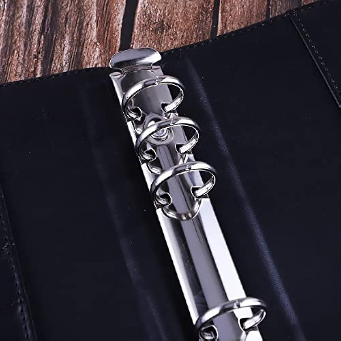 HAUTOCO A5 PU Leather 6 Ring Binder Notebook Refillable Organiser – Black