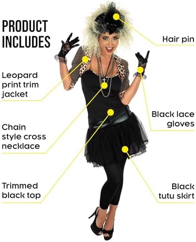 Fun Shack 80s Rock Star Fancy Dress for Women – Retro Party Costume