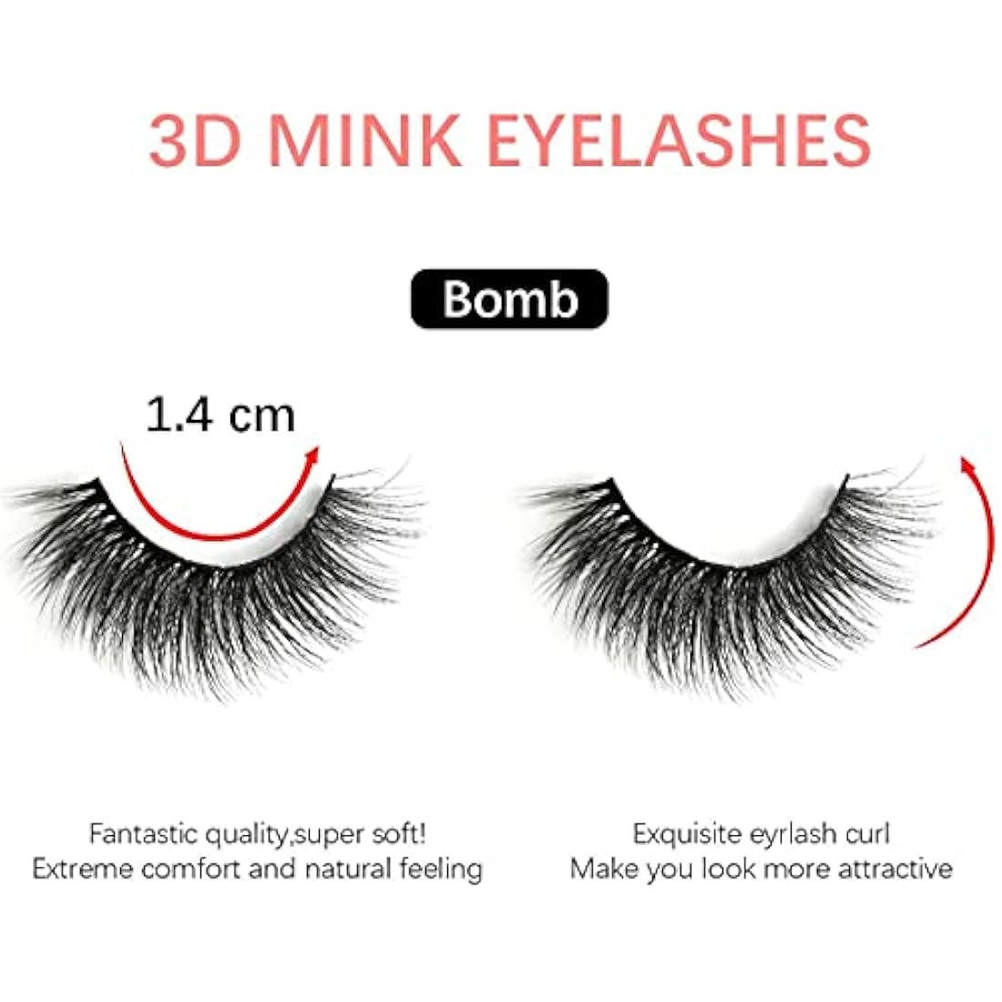 3D Fluffy False Eyelashes – 5 Pairs Reusable Natural Lashes