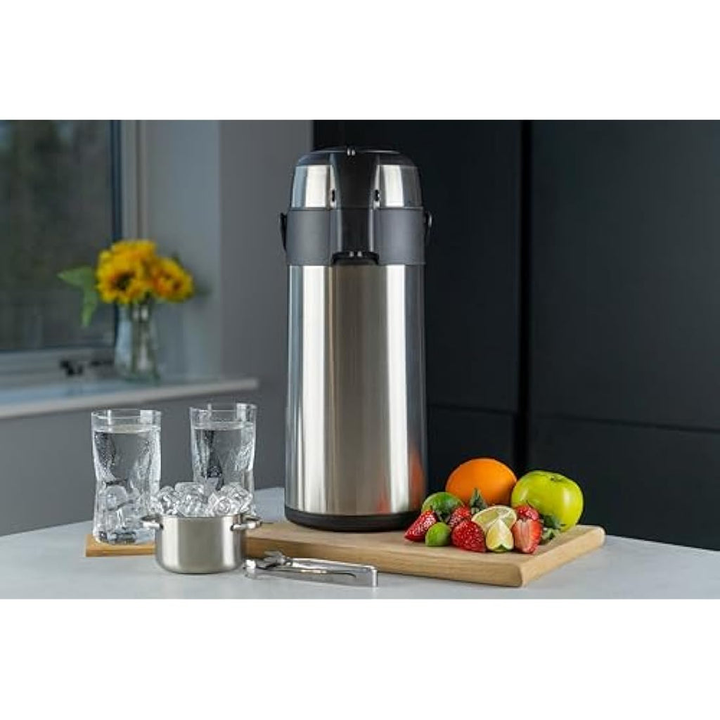 Pioneer 4L Stainless Steel Airpot | Insulated Coffee & Tea Dispenser