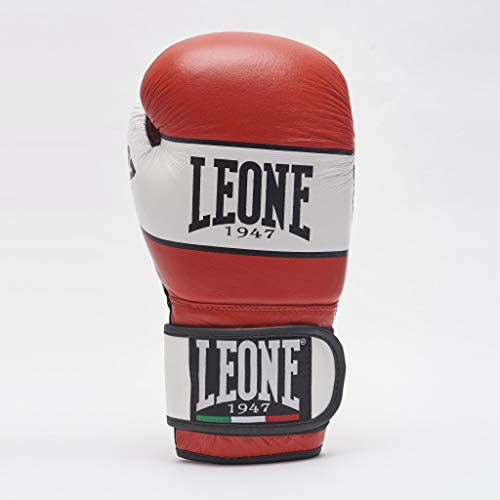 Leone 1947 Shock Boxing Gloves – Full Grain Leather, Red, 10 OZ
