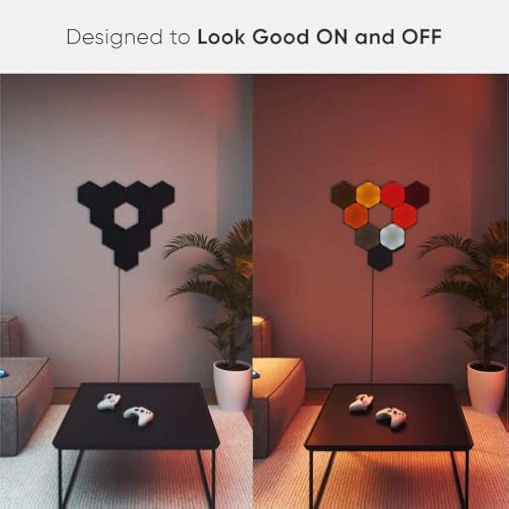 Nanoleaf Shapes Ultra Black Hexagon Starter Kit | 9 Smart LED Panels