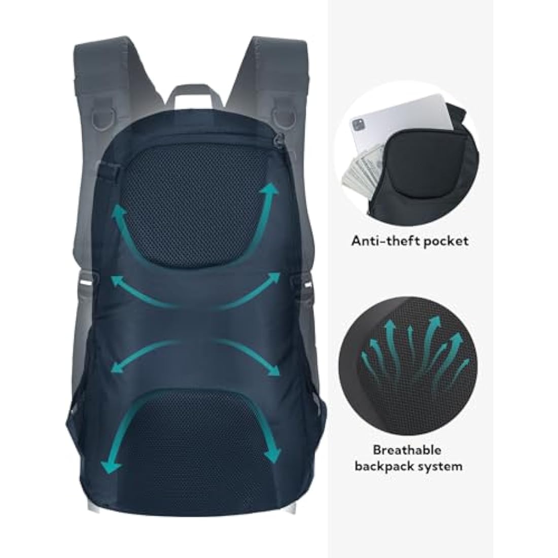 Waterfly 25L Hiking Backpack – Water Resistant Daypack with Rain Cover