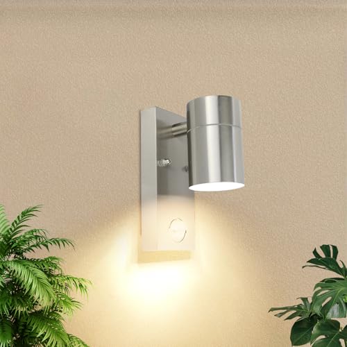 Allesgute PIR Motion Sensor Outdoor Wall Light | Stainless Steel IP44