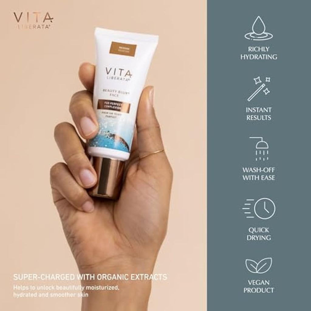 Vita Liberata Beauty Blur Medium 30ml & Brush Bundle | Tinted Primer
