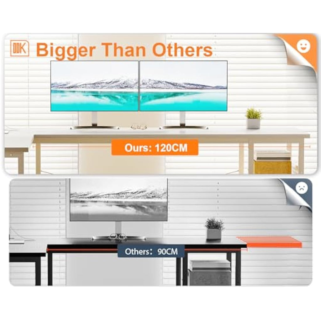 ODK L-Shaped Gaming Desk | Reversible Corner Desk with USB Ports