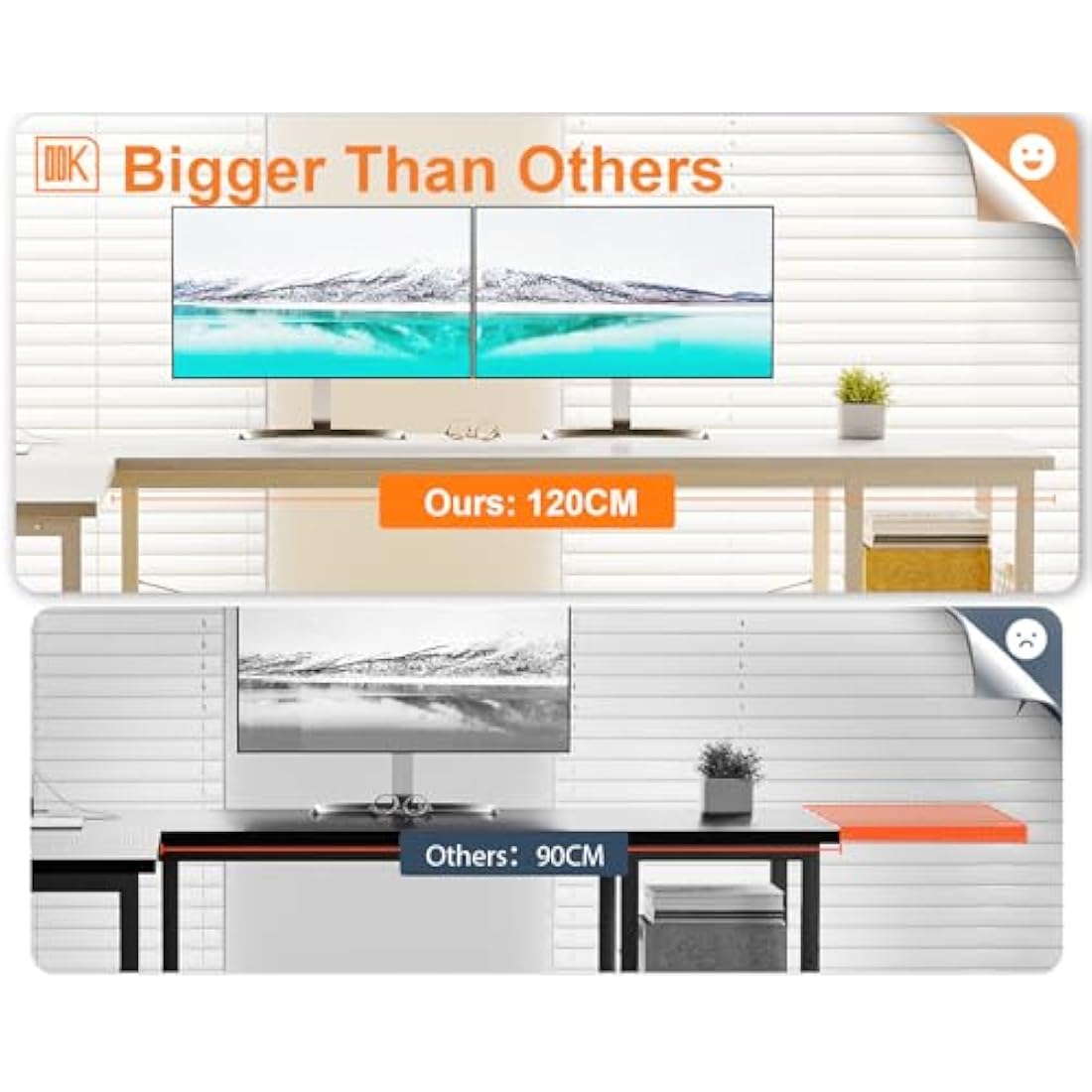 ODK L-Shaped Gaming Desk | Reversible Corner Desk with USB Ports
