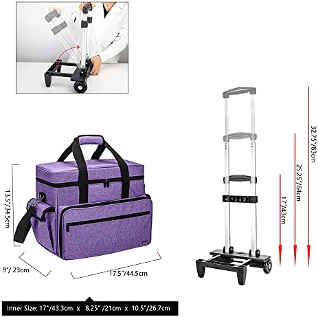 Sewing Machine Trolley Bag | Rolling Case with Wood Pad