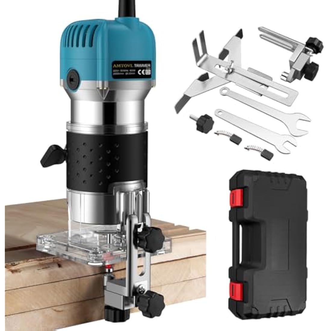 AMTOVL 800W Electric Wood Hand Trimmer | 1/4" Laminate Router Tool