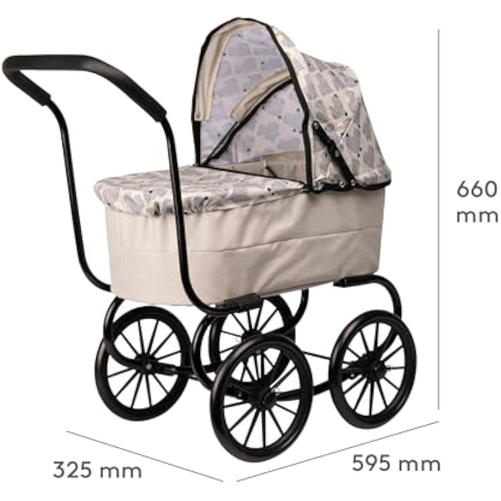 Skrållan Classic Doll Pram – Sturdy Swedish Design Toy Stroller for Dolls