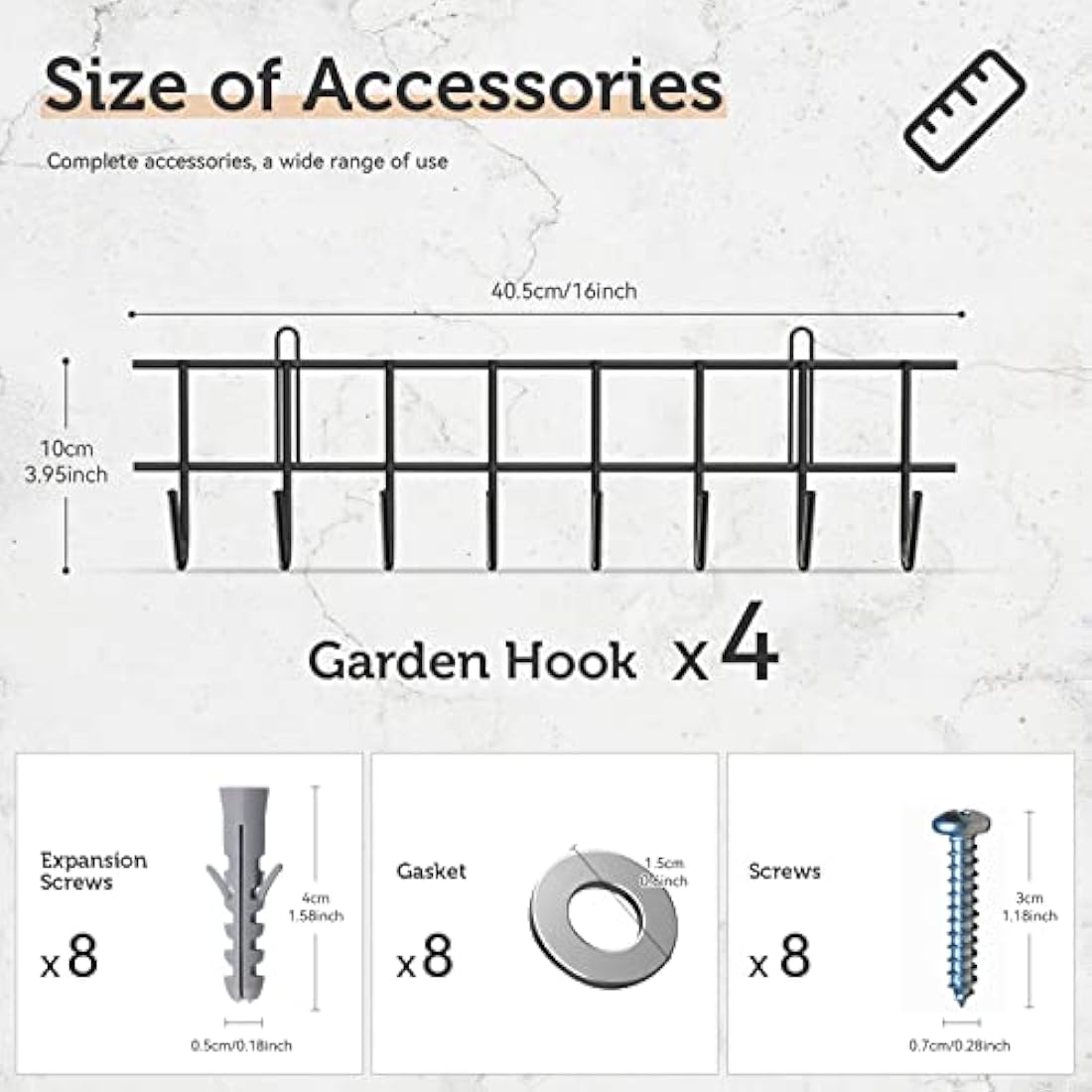 Garden Tool Rack – 64" Heavy-Duty Wall Mount Garage Organizer