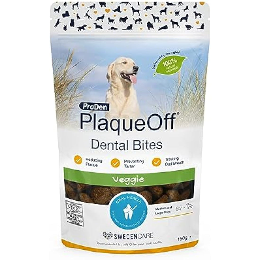 ProDen PlaqueOff Dental Bites for Dogs – Natural Tartar & Plaque Remover 150g