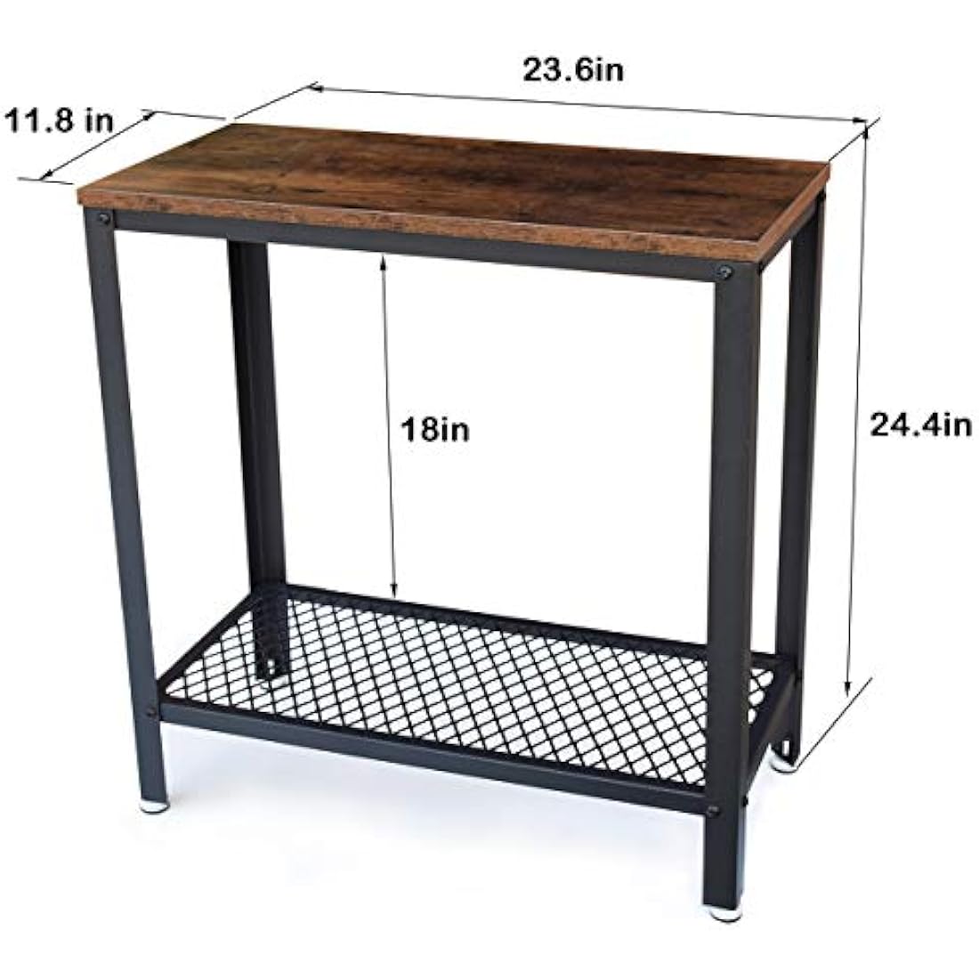 DRM Industrial Console Table - 2-Tier Narrow Rustic Side Table for Small Spaces