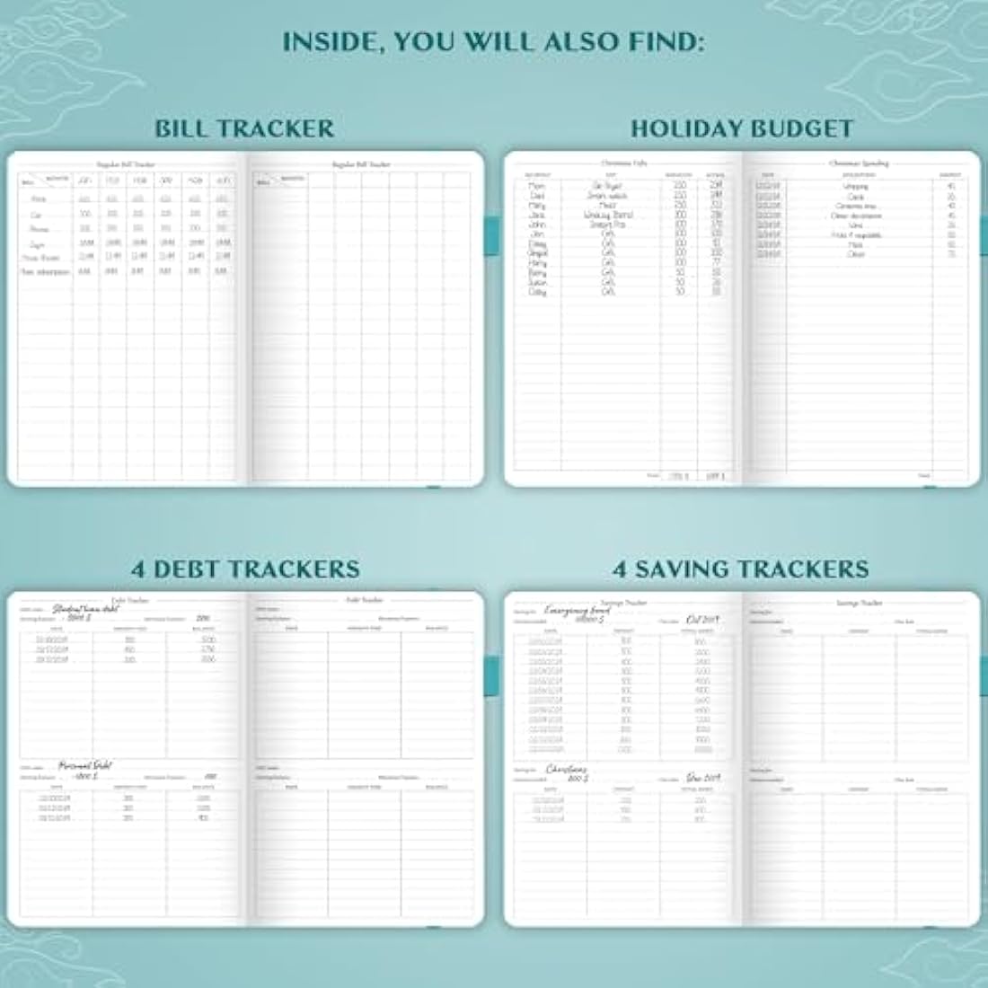 Legend Budget Planner – Vegan Leather Financial Organizer, Turquoise